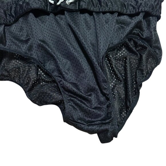 Vintage Nike Men’s XL Swim Trunks Black White Y2K Swoosh Logo - Picture 8 of 10